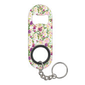 Girly Pink Peach Paarse Burgundy Waterverf Floral Mini Flessenopener (Achterkant)