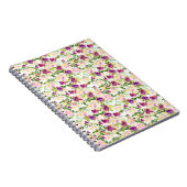 Girly Pink Peach Paarse Burgundy Waterverf Floral Notitieboek (Rechterzijde)