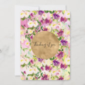 Girly Pink Peach Paarse Waterverf Bloemen (Voorkant)