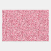 Girly Pink Pearl Glitter Stripes Inpakpapier Vel (Voorkant 3)