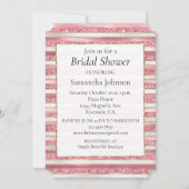 Girly Pink Pearl Glitter Stripes Kaart (Voorkant)