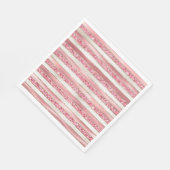 Girly Pink Pearl Glitter Stripes Servet (Hoek)