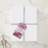 Girly Pink Pearl Roos Gouden Glam Dank u Cadeaulabel (Met Touw)