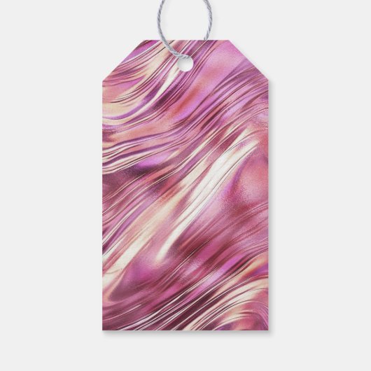 Girly Pink Pearl Roos Gouden Glam Dank u Cadeaulabel (Achterkant)