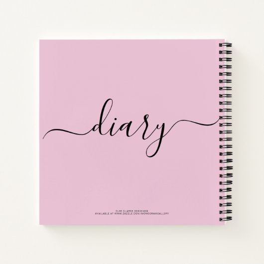 Girly Pink Personalized Diary Journal Jouw naam Notitieboek (Achterkant)