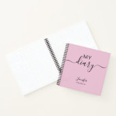 Girly Pink Personalized Diary Journal Jouw naam Notitieboek (Binnen)