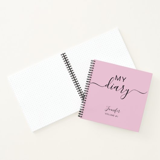 Girly Pink Personalized Diary Journal Jouw naam Notitieboek (Binnen)