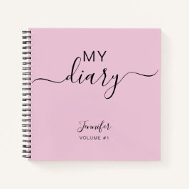 Girly Pink Personalized Diary Journal Jouw naam Notitieboek