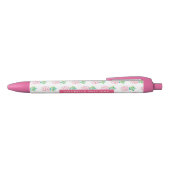 Girly Pink Pineapples Patroon Zwarte Inkt Pen (Bovenkant)