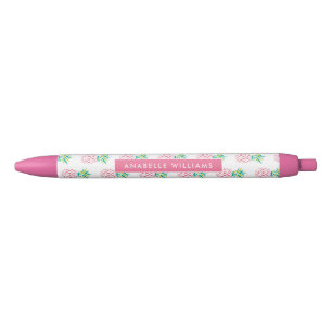 Girly Pink Pineapples Patroon Zwarte Inkt Pen