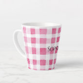 Girly Pink Plaid Stripes Birthday Latte Mok (Linkerhoek)