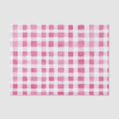 Girly Pink Plaid Stripes Birthday Tissuepapier (Voorkant)