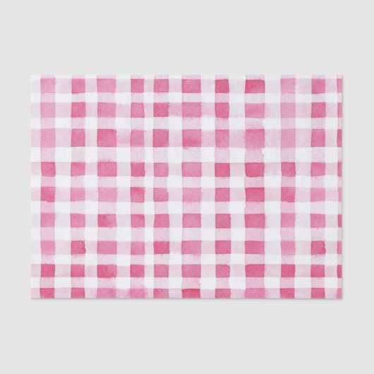 Girly Pink Plaid Stripes Birthday Tissuepapier (Voorkant)