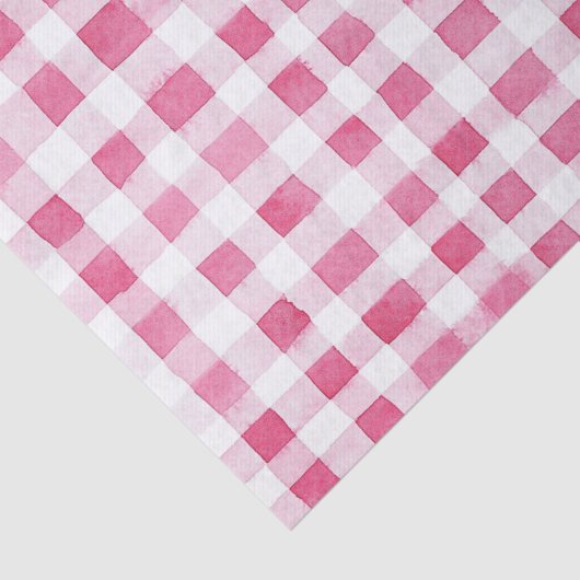 Girly Pink Plaid Stripes Birthday Tissuepapier (Detail)