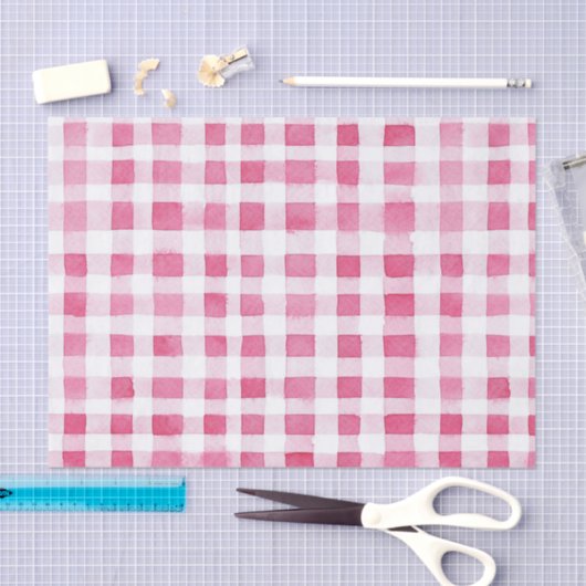 Girly Pink Plaid Stripes Birthday Tissuepapier (Craft)