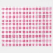 Girly Pink Plaid Stripes Christmas Fleece Deken (Voorkant (Horizontaal))
