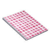 Girly Pink Plaid Stripes Notitieboek (Rechterzijde)