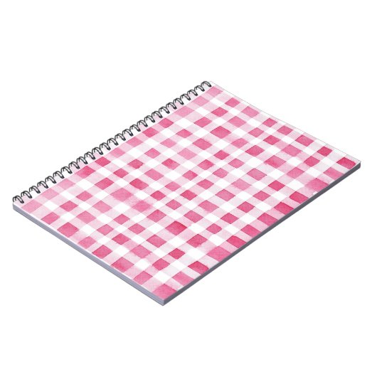 Girly Pink Plaid Stripes   Notitieboek (Linkerzijde)