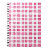 Girly Pink Plaid Stripes Notitieboek (Voorkant)