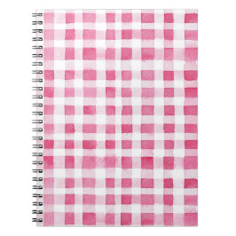 Girly Pink Plaid Stripes   Notitieboek
