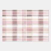 Girly Pink Plaid Stripes Sparkle Inpakpapier Vel (Voorkant 2)