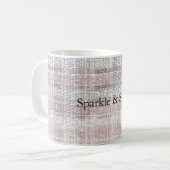 Girly Pink Plaid Stripes Sparkle Koffiemok (Voorkant links)