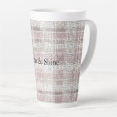 Girly Pink Plaid Stripes Sparkle Latte Mok (Rechterhoek)