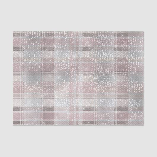 Girly Pink Plaid Stripes Sparkle Tissuepapier (Voorkant)