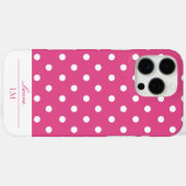 Girly Pink Polka Dot Case-Mate iPhone Case (Achterkant (horizontaal))