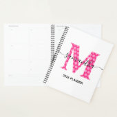 Girly Pink Polka Dot Monogram Planner (Display)