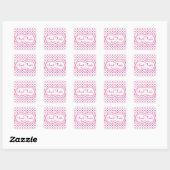 Girly Pink Polka Dot Pattern Schattigee Stickers (Vel)