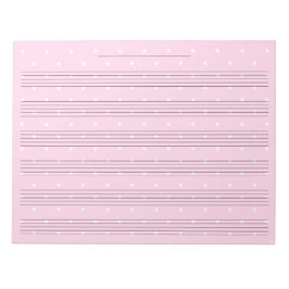 Girly Pink Polka Dot Wide Rule Kids Music Notitieblok