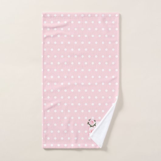 Girly Pink Pot Flower Monogram Bath Towel Se Bad Handdoek (Handdoek)