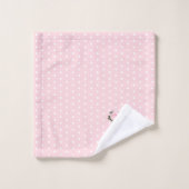 Girly Pink Pot Flower Monogram Bath Towel Se Bad Handdoek (Wasdoekje)