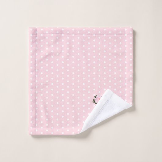 Girly Pink Pot Flower Monogram Bath Towel Se Bad Handdoek (Wasdoekje)