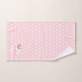 Girly Pink Pot Flower Monogram Bath Towel Se Bad Handdoek (Handdoek)