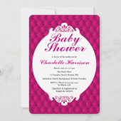 Girly Pink Princess & Pink Ribbon Baby shower Kaart (Voorkant)