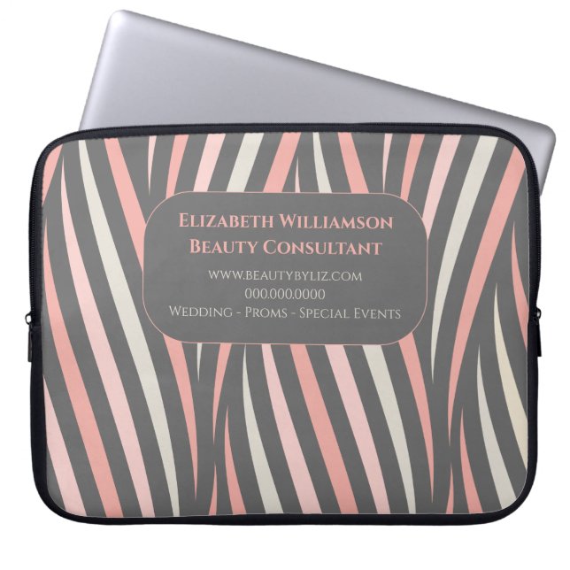 Girly Pink Professional Modern Laptop Sleeve (Voorkant)
