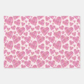 Girly Pink Pset Hearts Gold Glitter Polka Dots Inpakpapier Vel (Voorkant)