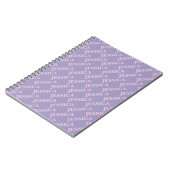 Girly Pink & Purple Name Feminine Office Notitieboek (Linkerzijde)