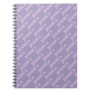 Girly Pink & Purple Name Feminine Office Notitieboek