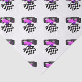 Girly Pink Race-auto met gecontroleerde vlag Tissuepapier (Detail)