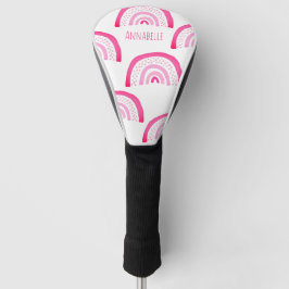 Girly Pink Rainbow Gepersonaliseerd Patroon Golfheadcover
