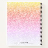 Girly Pink Rainbow Glitter Jouw naam Sketchbook Notitieboek (Achterkant)