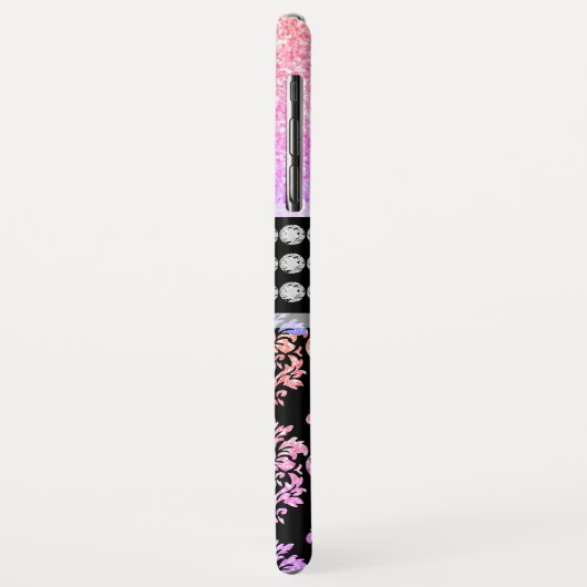 Girly Pink Rainbow Glitter Sparkle Monogram Naam Case-Mate iPhone Case (Achterkant/links)