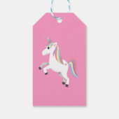 Girly Pink Rainbow Unicorn Kids Verjaardagsgunst Cadeaulabel (Achterkant)