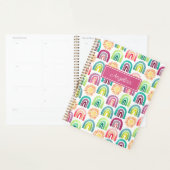 Girly Pink Rainbows & Suns Pattern Back to School Planner (Display)