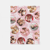 Girly Pink & Red 7 Round Photo  Fleece Deken (Voorkant)