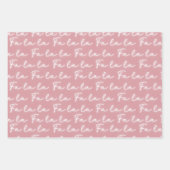 Girly Pink & Red Fa La Calligraphy Kerst Inpakpapier Vel (Voorkant 2)