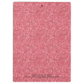Girly Pink Red Glitter Monogram Naam Klembord (Achterkant)